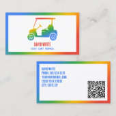 🏌️ ♂️ゴ‍ルフカートカラフルカスタムQR 名刺 (正面/裏面)