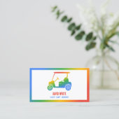 🏌️ ♂️ゴ‍ルフカートカラフルカスタムQR 名刺 (スタンド正面)