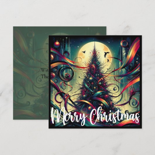 ゴothicなクリスマスツリーと月光 シーズンカード (正面/裏面)