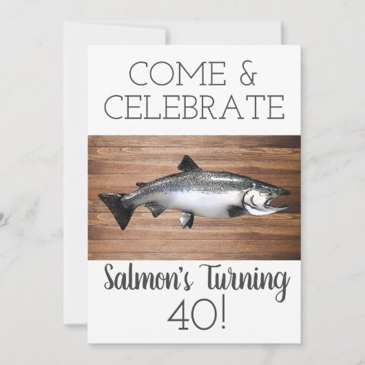 サおもしろいケ魚釣り成人男子誕生日 招待状 (正面)