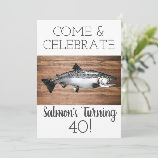 サおもしろいケ魚釣り成人男子誕生日 招待状 (スタンド正面)