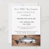 サおもしろいケ魚釣り成人男子誕生日 招待状 (裏面)