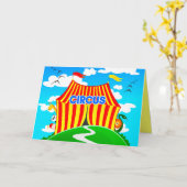 サおもしろいーカス、グリーティングカード カード (黄色い花)