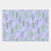 サお洒落ボテンの植物模様3色 ラッピングペーパーシート (正面3)