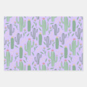 サお洒落ボテンの植物模様3色 ラッピングペーパーシート (正面2)