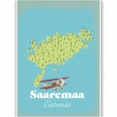 サアレマエストニアの地図 シール (正面)