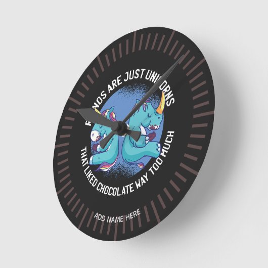 サイおもしろいノスはユニコーン引用文漫画 ラウンド壁時計 (傾斜)