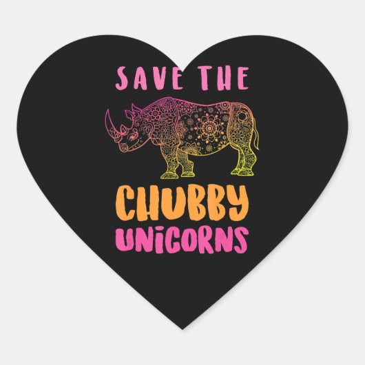 サイおもしろいノ救チュビーUnicorns動物の権利 ハートシール (正面)