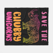 サイおもしろいノ救チュビーUnicorns動物の権利 フリースブランケット (正面(横))