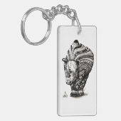 サイおよび蝶パターン種族のkeychain キーホルダー (正面左)