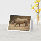 サイが歩く カード (黄色い花)