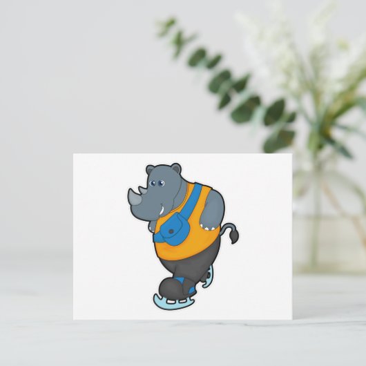 サイのアイスクレーティングとスリングバッグ ポストカード (スタンド正面)