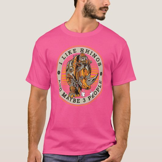 サイのサイ角サイ Tシャツ (正面)