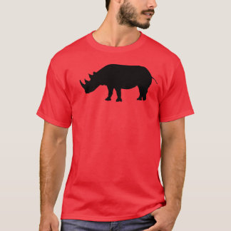 サイのシルエットの赤のTシャツ Tシャツ
