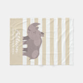 サイのジャングルのタンのかわいくパーソナライズなストライプ フリースブランケット (正面(横))