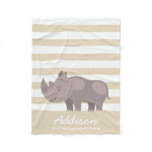 サイのジャングルのタンのかわいくパーソナライズなストライプ