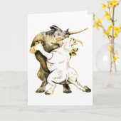 サイのタンゴの挨拶状 カード (黄色い花)