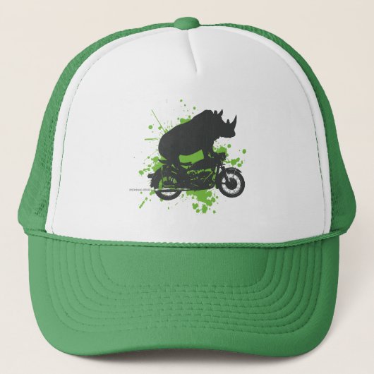 サイのバイクもしくは自転車に乗る人 キャップ (正面)