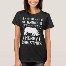サイのメリークリスマスのセーターのTシャツ