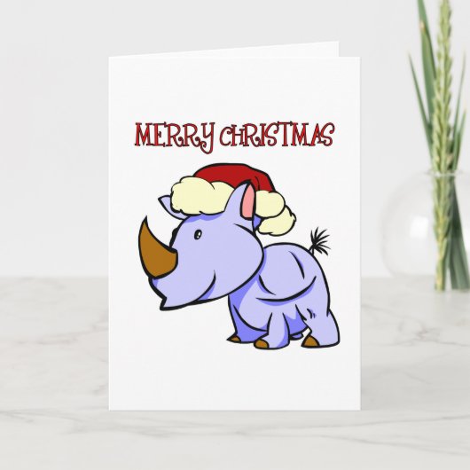 サイのメリークリスマスの挨拶状 シーズンカード (正面)