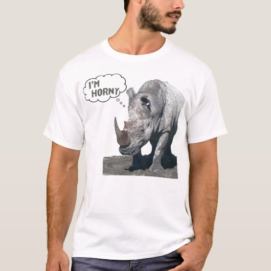 サイのユーモア Tシャツ (正面)