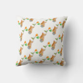 サイの一輪車の水彩のサーカス名の枕 クッション (裏面)