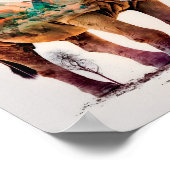 サイの二重露出写真 ポスター (角)