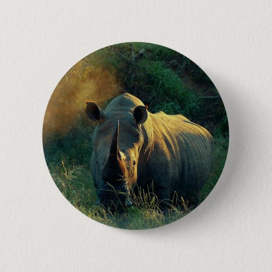 サイの凝視 缶バッジ (正面)