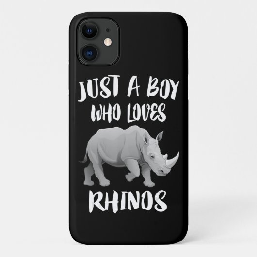 サイの動物の贈り物が大好きな少年 Case-Mate iPhoneケース (裏面)