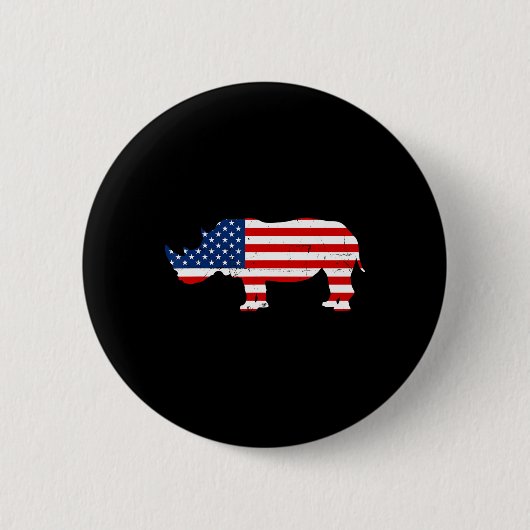 サイの恋人サイのホルンサファリワイルドライフインデッペ 缶バッジ (正面)