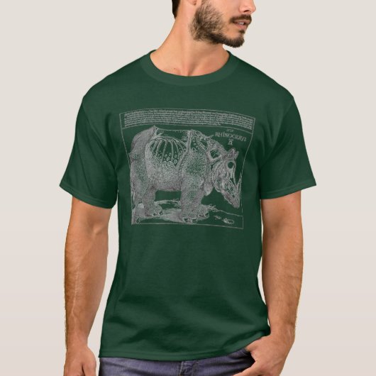 サイの木版画アルブレヒトDürer 1515年 Tシャツ (正面)