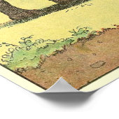 サイの物語図解入りの、写真付きの書 ポスター (角)