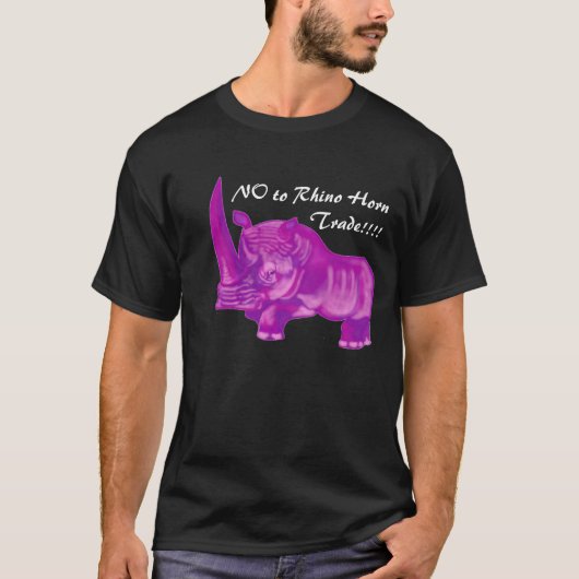 サイの角貿易へのいいえ Tシャツ (正面)