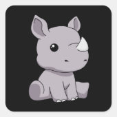 サイの贈り物キッズRhinoギフトサイ スクエアシール (正面)