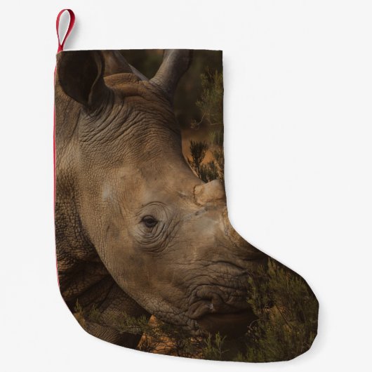 サイの野生動物 スモールクリスマスストッキング (正面)