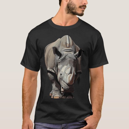 サイの野生動物 Tシャツ (正面)