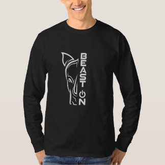 サイの頭の獣のジムトレーニングフィットネストレーニングボディ Tシャツ