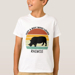 サイを愛する少年 Tシャツ