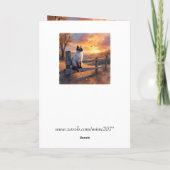 サイアミス猫on split rail fence誕生日 カード (裏面)