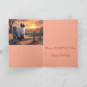 サイアミス猫on split rail fence誕生日 カード (内部)