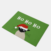 サイアミーサンタ条項 |猫おもしろいのクリスマス ドアマット (アングル)