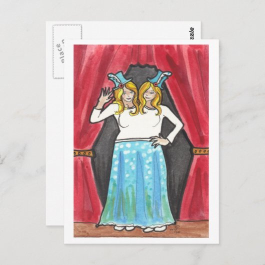 サイアミーツツインズサーカス+サイドショーアートポストカード ポストカード (正面/裏面)