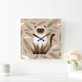 サイアムキャットウォールクロック スクエア壁時計 (ホーム)