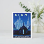 サイアムタイランドヴィンテージ旅行ポスター復元 ポストカード (スタンド正面)