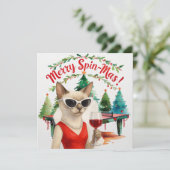 サイアム猫好きをテーマにしたピンポンのクリスマス シーズンカード (スタンド正面)