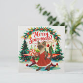 サイアム猫好きをテーマにしたピンポンのクリスマス シーズンカード (スタンド正面)