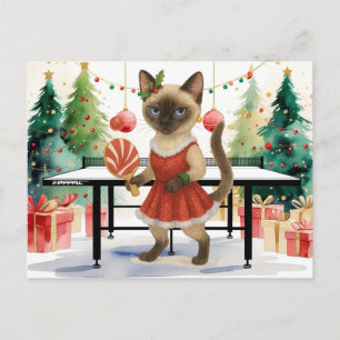 サイアム猫好きをテーマにしたピンポンのクリスマス シーズンポストカード