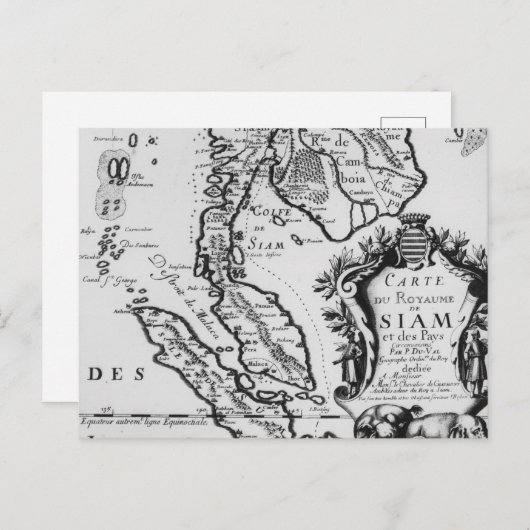 サイアム王国の地図 ポストカード (正面/裏面)