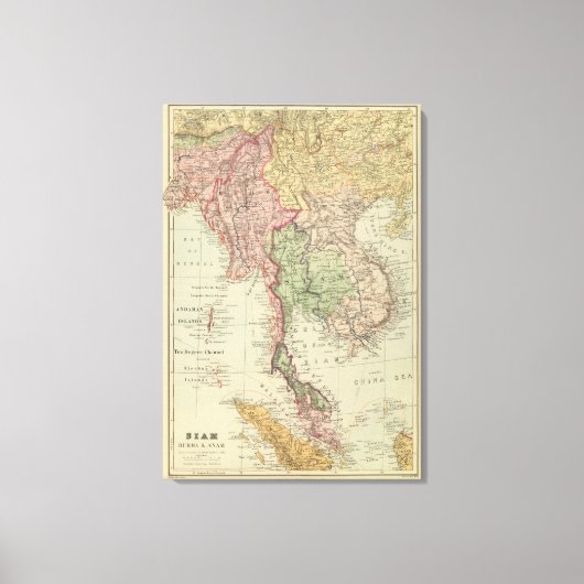 サイアム、ビルマ、アナム キャンバスプリント (正面)