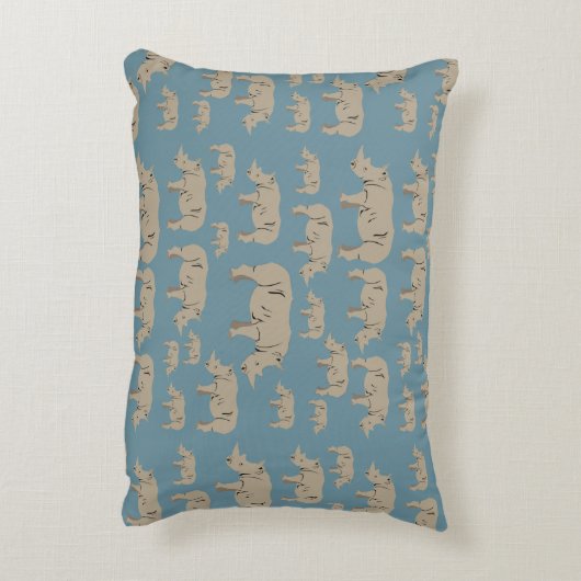 サイイラストレーション模様 アクセントクッション (裏面(縦))